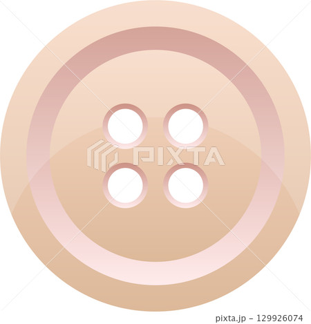 Simple beige sewing button with four holes, commonly used in clothing and craft projects. Simple beige sewing button with four holes, commonly used in clothing and craft projects. 129926074