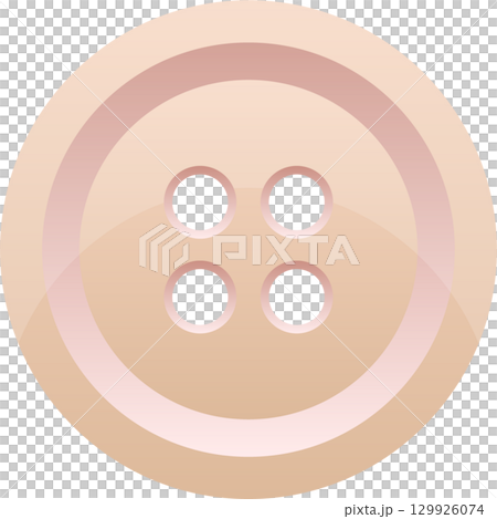 Simple beige sewing button with four holes, commonly used in clothing and craft projects. Simple beige sewing button with four holes, commonly used in clothing and craft projects. 129926074