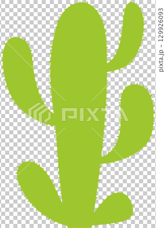 Illustration of a vibrant green saguaro cactus with prickly spines against a dark black backdrop. Illustration of a vibrant green saguaro cactus with prickly spines against a dark black backdrop. 129926093