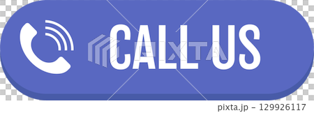 Purple button that says call us along with a icon of a telephone showing sound waves. 129926117