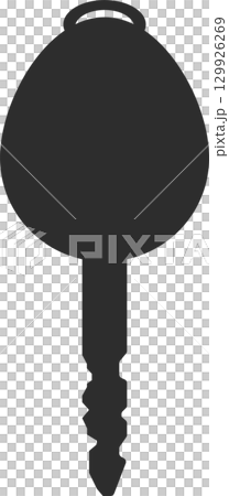 A dark gray silhouette of a key, symbolising security, access, and perhaps secrets or unlocking. A dark gray silhouette of a key, symbolising security, access, and perhaps secrets or unlocking. 129926269