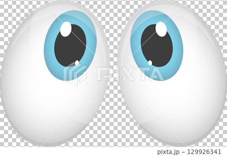 Cartoon eyes with blue irises, gazing upwards in a whimsical and exaggerated style. Cute look. Cartoon eyes with blue irises, gazing upwards in a whimsical and exaggerated style. Cute look. 129926341
