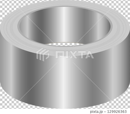 A close-up shot showcases a metallic-colored, cylindrical, hollow tube on a contrasting backdrop. 129926363