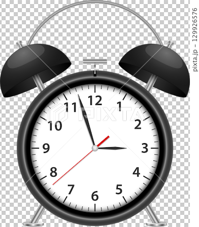 Classic alarm clock with a ringing bell. Indicates it is almost 11:53. Stay on schedule. 129926576