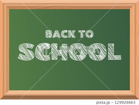 A green chalkboard with wooden frame says 'Back to School' in white chalk font. Happy studying! A green chalkboard with wooden frame says 'Back to School' in white chalk font. Happy studying! 129926663