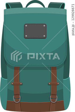 A teal rucksack with brown accents, perfect for carrying your essentials on any adventure! 129926671