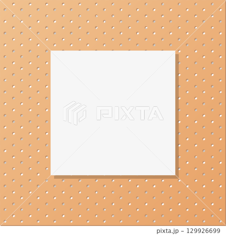 A square band aid frame surrounds a white central square, offering protection and healing themes. 129926699