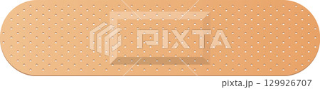 Illustration of a common skin-toned adhesive bandage for covering minor cuts and scrapes. Illustration of a common skin-toned adhesive bandage for covering minor cuts and scrapes. 129926707