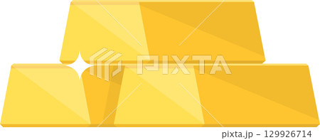 Stacked gold bars reflect light, symbolizing wealth and investment, isolated on a dark backdrop. 129926714