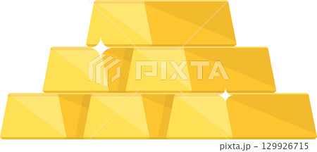 A stack of shiny gold bars, representing wealth, investment, and financial success. 129926715