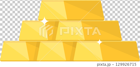 A stack of shiny gold bars, representing wealth, investment, and financial success. 129926715