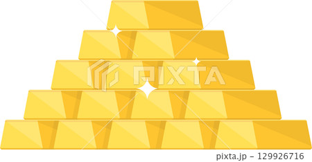 A stack of shiny gold bars piled in a pyramid shape, symbolizing wealth and prosperity. A stack of shiny gold bars piled in a pyramid shape, symbolizing wealth and prosperity. 129926716