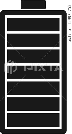 Full battery icon represented in solid black....のイラスト素材 [129926753] - PIXTA
