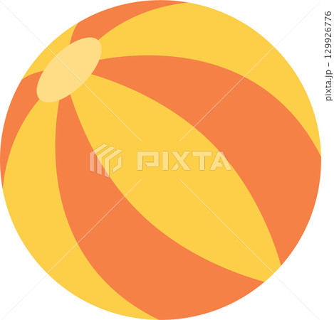 A yellow and orange striped beach ball is displayed against a black backdrop, inviting summer fun. A yellow and orange striped beach ball is displayed against a black backdrop, inviting summer fun. 129926776