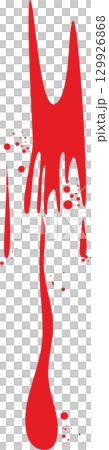 Abstract red spills and splatters create a sense of chaos against a stark black background. 129926868