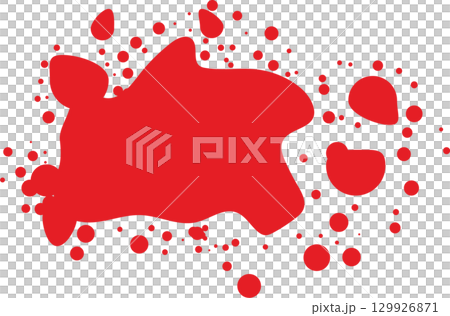 Abstract composition featuring red ink-like blobs and splatters set against a stark black backdrop. Abstract composition featuring red ink-like blobs and splatters set against a stark black backdrop. 129926871