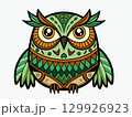 Owl cute childish cartoon decorative  illustration. 129926923