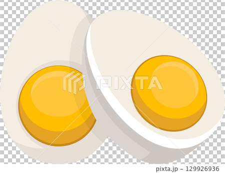 Halved eggs, showcasing creamy whites and bright yellow yolks, offer a protein-rich visual treat. Halved eggs, showcasing creamy whites and bright yellow yolks, offer a protein-rich visual treat. 129926936