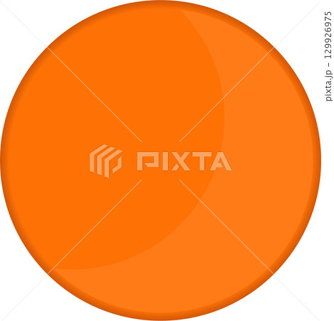 Vibrant orange circle with a subtle gradient, set against a solid black background for contrast. 129926975