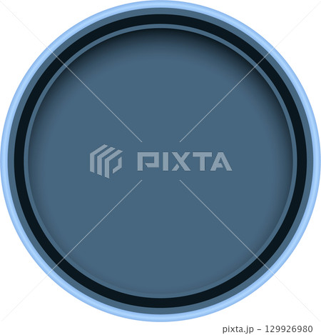 A simple blue roundel shape with concentric rings, on a black background and light halo A simple blue roundel shape with concentric rings, on a black background and light halo 129926980