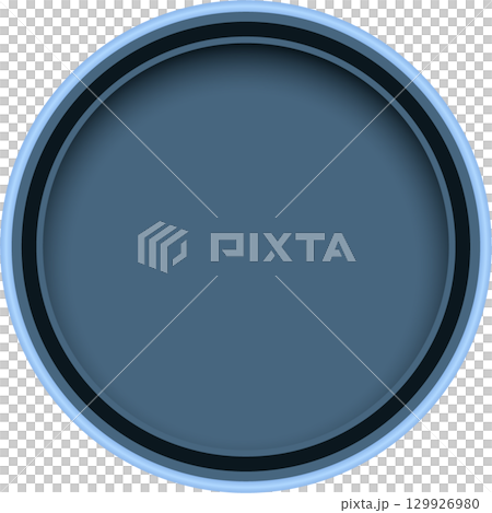 A simple blue roundel shape with concentric rings, on a black background and light halo A simple blue roundel shape with concentric rings, on a black background and light halo 129926980