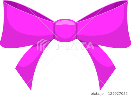 A vibrant magenta bow adorns a black backdrop, its classic form rendered in sleek, smooth lines. A vibrant magenta bow adorns a black backdrop, its classic form rendered in sleek, smooth lines. 129927023