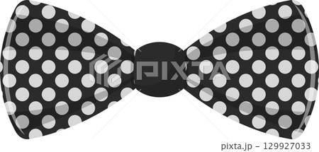 A monochrome bowtie with playful polka dots, an accessory that blends formality with flair. A monochrome bowtie with playful polka dots, an accessory that blends formality with flair. 129927033