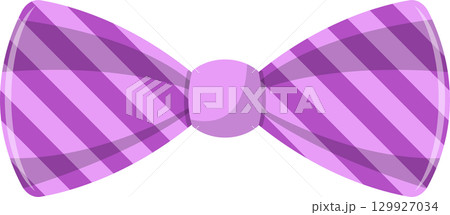 A stylized illustration features a lavender bowtie with a diagonally striped pattern over a soft glow. 129927034
