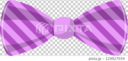 A stylized illustration features a lavender bowtie with a diagonally striped pattern over a soft glow. 129927034