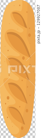Cartoon illustration of a freshly baked loaf of bread with decorative scoring, soft light. Cartoon illustration of a freshly baked loaf of bread with decorative scoring, soft light. 129927087