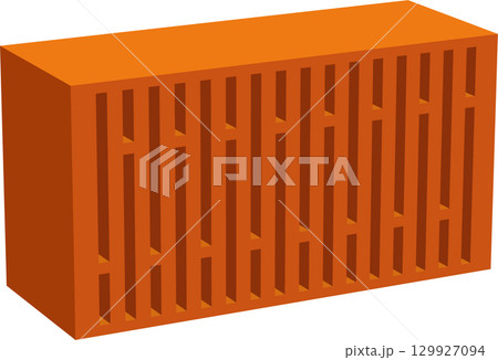 Red Clay Brick with Vertical Perforations Construction Material for building walls or pavers. Red Clay Brick with Vertical Perforations Construction Material for building walls or pavers. 129927094