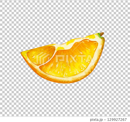 Realistic orange slice on a white background, hand-drawn. Watercolor citrus fruit illustration for menu, cooking blog and scrapbooking Realistic orange slice on a white background, hand-drawn. Watercolor citrus fruit illustration for menu, cooking blog and scrapbooking 129927267