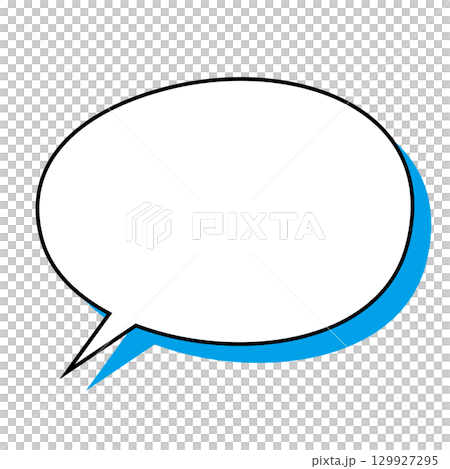 シンプルな吹き出しのイラスト　白背景 129927295