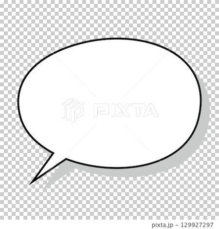 シンプルな吹き出しのイラスト　白背景 129927297