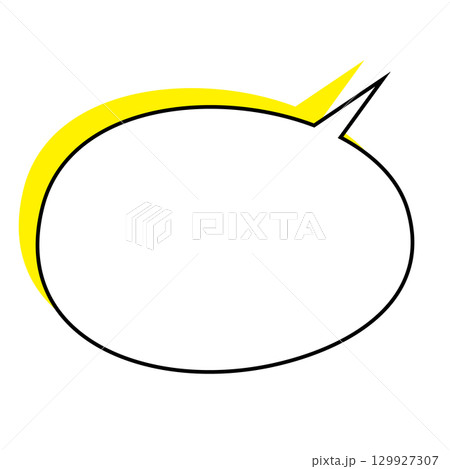 シンプルな吹き出しのイラスト　白背景 129927307