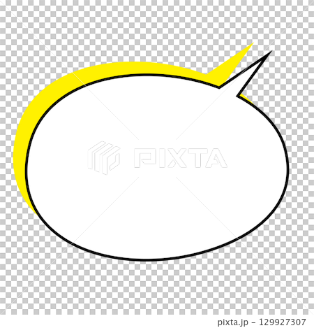 シンプルな吹き出しのイラスト　白背景 129927307