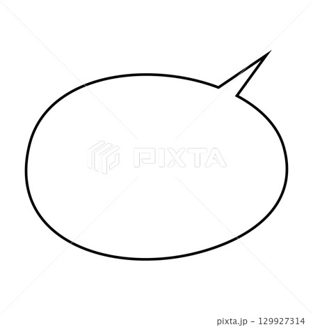 シンプルな吹き出しのイラスト　白背景 129927314