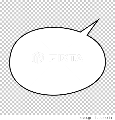 シンプルな吹き出しのイラスト　白背景 129927314