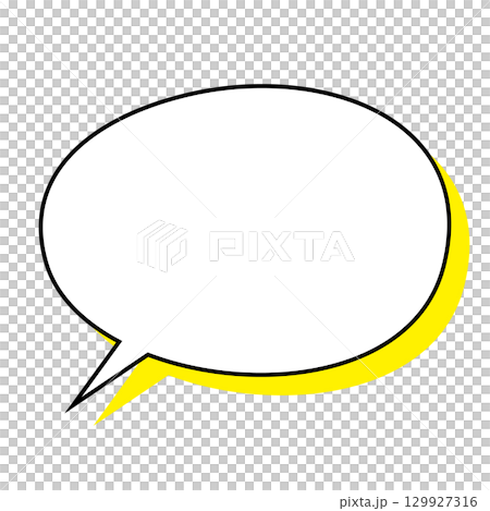 Simple speech bubble illustration on white background 129927316