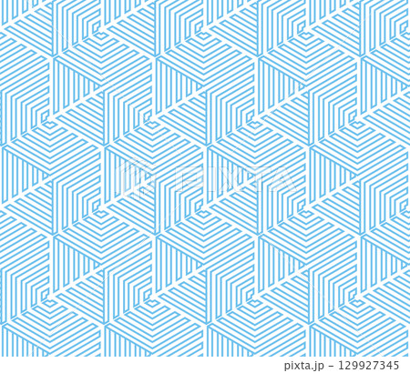 Abstract geometric pattern with stripes, lines. Seamless vector background. White and blue ornament. Simple lattice graphic design Abstract geometric pattern with stripes, lines. Seamless vector background. White and blue ornament. Simple lattice graphic design 129927345