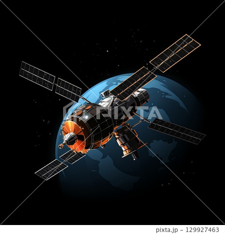 Advanced Satellite Orbiting Earth High-Tech Communication and Observation Technology 129927463