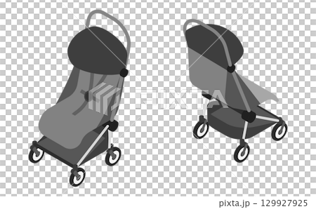 Isometric illustration: stroller 129927925