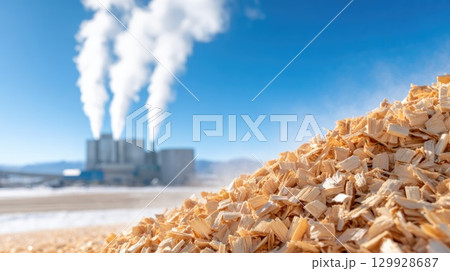 Biomass Wood Chips for Renewable Energy Industry Biomass Wood Chips for Renewable Energy Industry 129928687