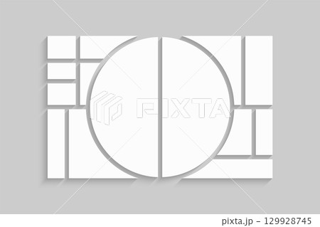 Template collage of fourteen frames, images, photo 129928745
