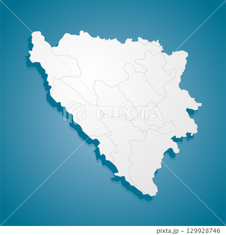 Creative map Bosnia Herzegovina divided on regions Creative map Bosnia Herzegovina divided on regions 129928746