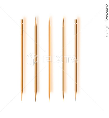 Toothpicks. hygiene and health on toothpicks white background. Vector. 129928842