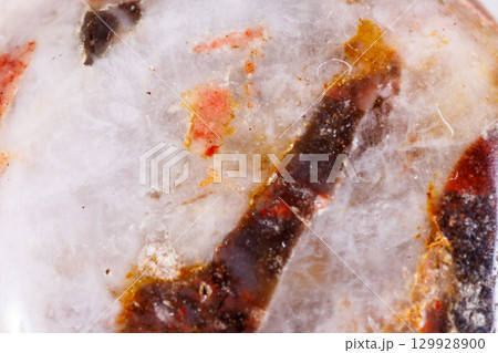 Macro mineral stone jasper on a white background Macro mineral stone jasper on a white background 129928900