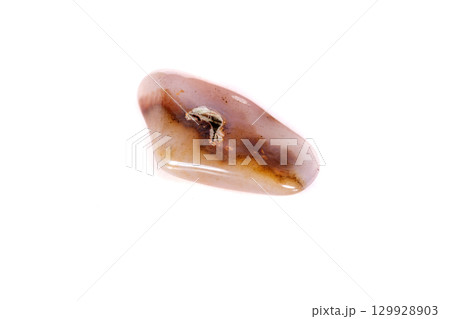 Macro mineral stone jasper on a white background 129928903