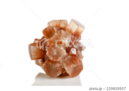 Macro mineral stone Aragonite on a black background 129928937