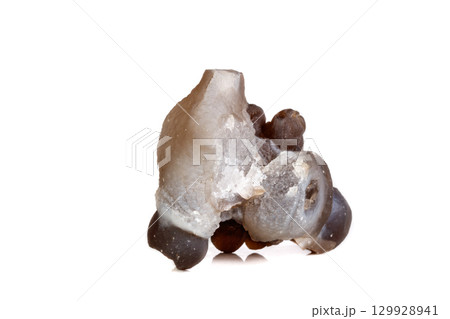 Macro mineral stone Chalcedony, Chalcedony screed on a white background 129928941